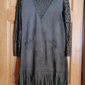 Suede Fringe Dress